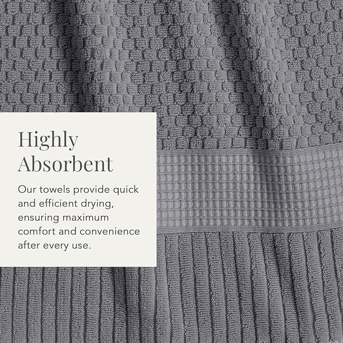 NY Loft 100% Cotton Hand Towel 6 Pack | Super Soft & Absorbent Quick-Dry Hand