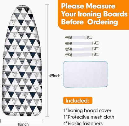 Ironing Board Cover and Pad, 18x49 Extra Wide Thick Iron Padding, Scorch &