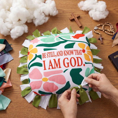 Chunful 6 Sets Christian Tied Pillow Craft Kit Religious Bible Be Still and Know that I Am God DIY Pillow Craft Inspirational Gifts for Women Christian Party Decor Vbs Favors Classroom Giveaways
