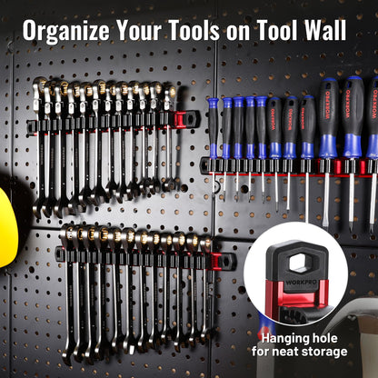 WORKPRO Magnetic Screwdriver Organizer and Wrench Organizer, Aluminum Rail Magnetic Tool Organizer, Tool Holder, Toolbox Organization, 24-Slot Screwdriver and Wrench Holder (Tools not Included)