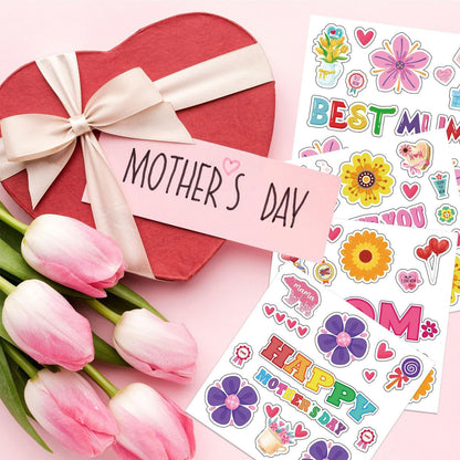 Hayux Mother's Day DIY Craft Kits for Kids 24 Packs DIY Love You Mom Flower Photo Frames Set with Stickers Paper Picture Frames Funny Mother's Day Gifts Craft for Classroom Kindergarten Party Decor
