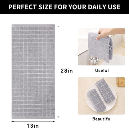 Homaxy 100% Cotton Terry Kitchen Towels, Checkered Designed, Soft and Super