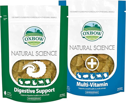 Bundle of Oxbow Natural Science Digestive Support for Small Animals, Vet Recommended, Made in USA (4.2 oz) + Oxbow Natural Science Multi-Vitamin, Essential Vitamins, Omegas & Fatty Acids (4.2 oz)