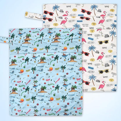 2pcs Travel Waterproof Laundry Bag, Cloth Diaper Wet Dry Bags