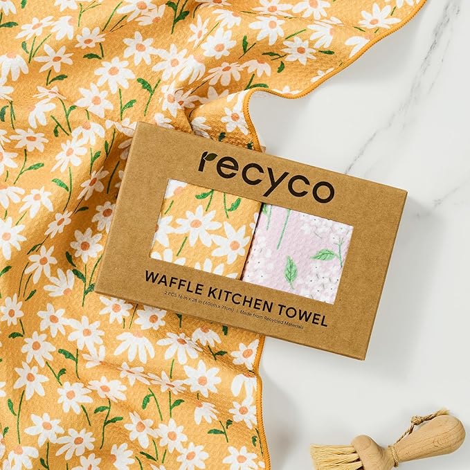 RECYCO Waffle Kitchen Towel Set of 2