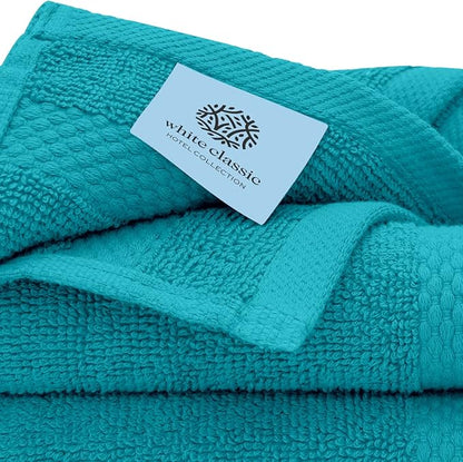 White Classic Luxury Cotton Washcloths 13x13 Inch