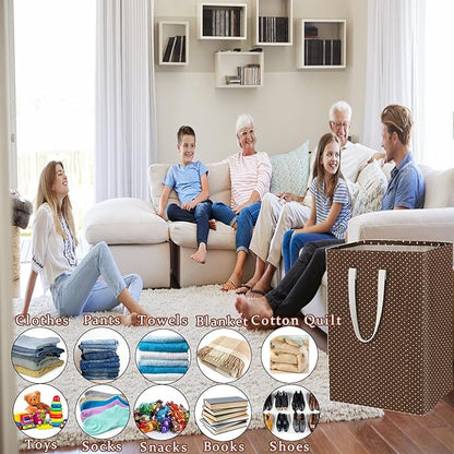 Waterproof Laundry Hamper 75L Collapsible Laundry Basket Extended Cotton Handle