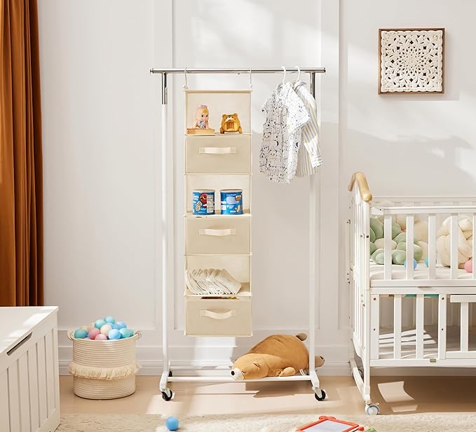 MAX Houser 6 Tier Shelf Hanging Closet Organizer, Closet Hanging Shelf