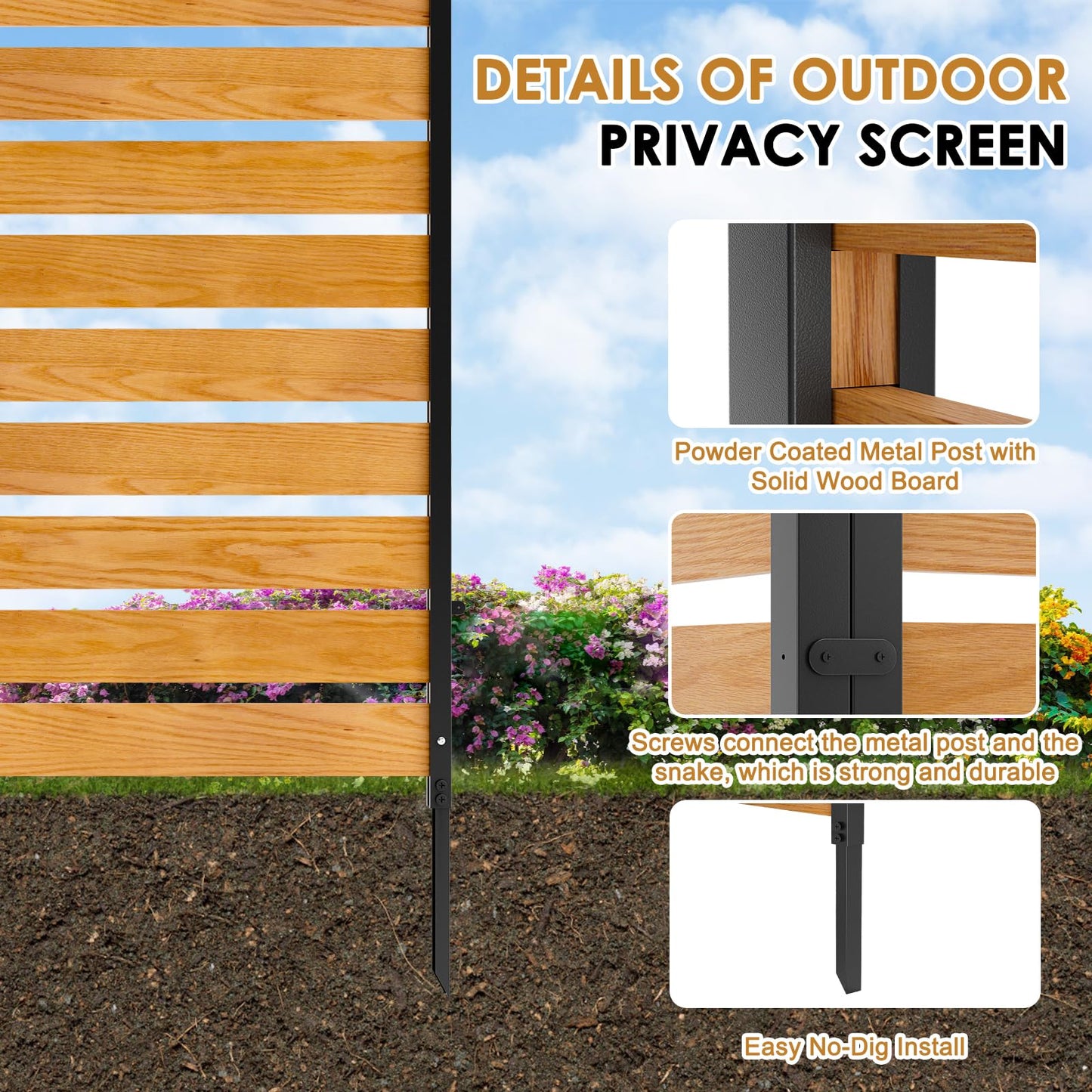 NAIZEA 60" H x 38" W Air Conditioner Fence Outdoor Privacy Fence Screen, Pool Equipment Enclosure, Trash Can Enclosure, Wood Screen Panels for Backyard Outside