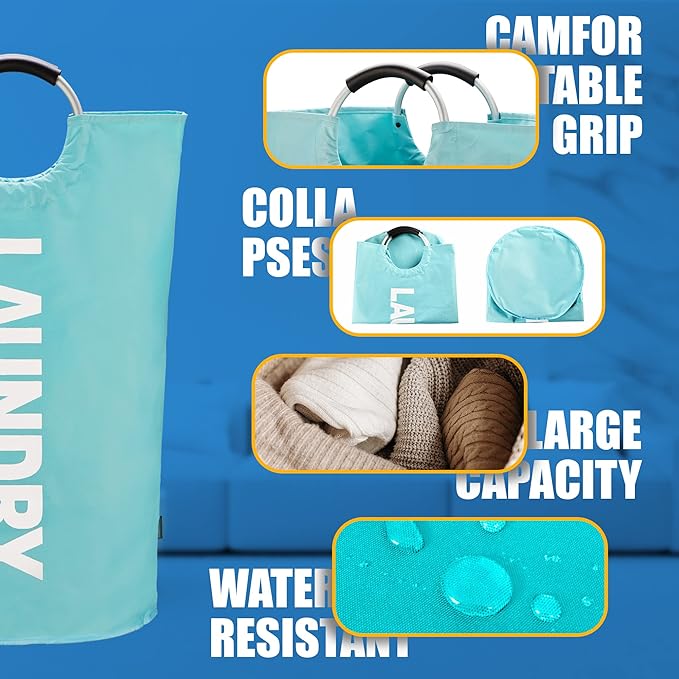 Caroeas 90L Laundry Basket, Waterproof Laundry Hamper, Laundry Bag