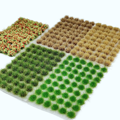 gdeplok 270 Pcs Static Grass & Miniature Flower Clusters Kit for Model Railway Scenery, Train Layouts, Diorama Bases, Wargaming and DIY Miniature Landscapes