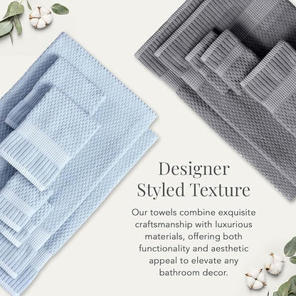 NY Loft 100% Cotton Bath Towel Set of 4 | Grey Towels | Oeko-TEX® Standard 100
