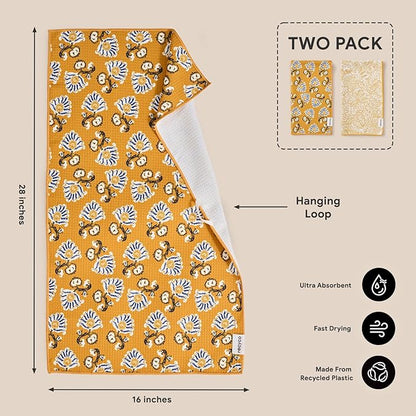 RECYCO Waffle Kitchen Towel Set of 2