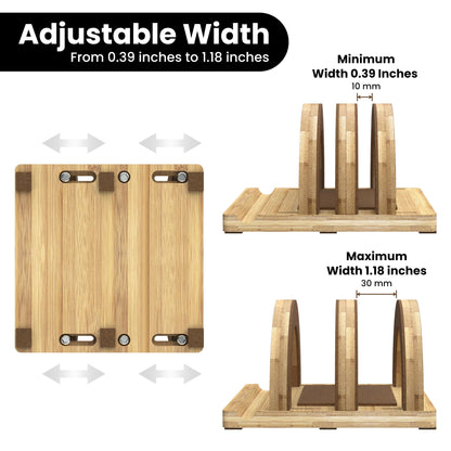 Kothar Premium Wood Vertical Laptop Stand - Adjustable Dual Slot Bamboo Holder for MacBook, Dell, HP, and More | Space-Saving Desktop Organizer | Eco-Friendly, Sleek & Durable Design