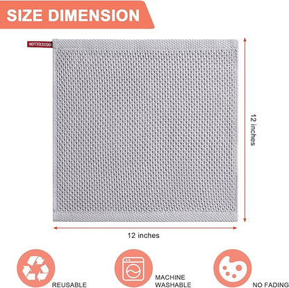 BOOMIBOO 6-Pack Kitchen Dish Cloths, 100% Cotton Waffle Weave, Ultra Soft