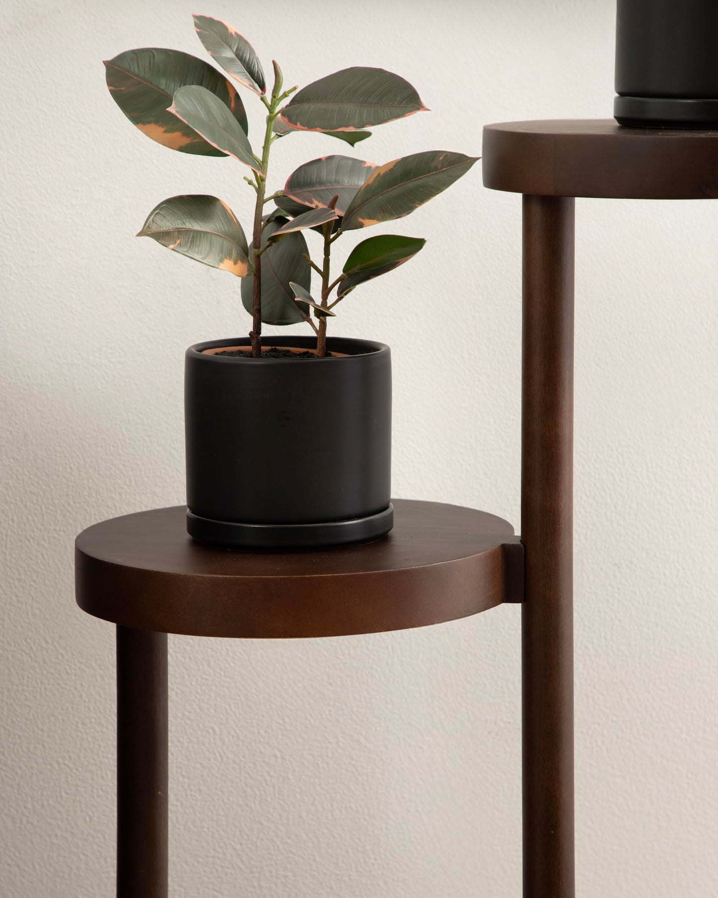 Kate and Laurel Fitley Modern Three-Tier Freestanding Plant Stand, 16 x 16 x 35, Dark Brown, Decorative Tiered Mango Wood Plant Stand for Useful House Plant Decor