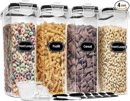 PRAKI Cereal Containers Storage Set, Measuring Cup & Marker