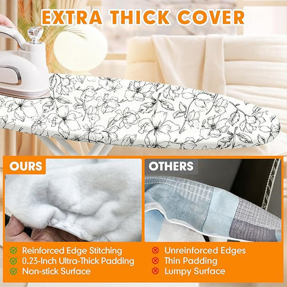 Ironing Board Cover and Pad, 21x54 Extra Large Thick Iron Padding, Scorch &