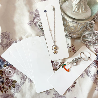 SHOLIFAS 120 Set Keychain Display Card with Self-Sealing Bags, Keychain Packaging Keyring Jewelry Holder Display (White 5.9X2inch)