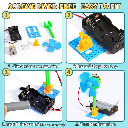 Bulk STEM Kits - 8 Set Electrical Fans, Girls Boys Crafts Science Kits for Kids Age 8-12, STEM Toys for Boys 8-10 8 10 12 13 Classroom, Engineering Activities Experiments Projects Circuit