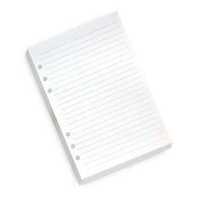 Wanderings A5 6-Ring Binder Planner Inserts - 8 1/4 x 5 5/8" - Thick Cream Color Lined 120 gsm Loose Leaf A5 Paper Refills Compatible with Filofax 6 Hole 100 Sheets 200 Lined Pages