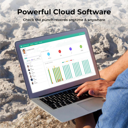 ANVIZ Time Clocks for Employees Small Business - Forever Free Cloud Software - W1 Pro Fingerprint Biometric Clock in and Out Attendance Machine, White