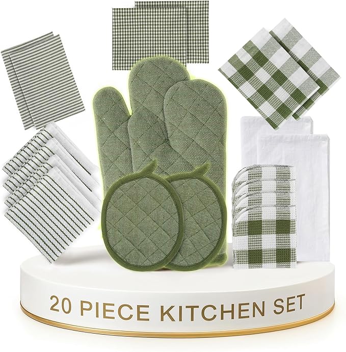 LANE LINEN Dish Towel and Dishcloth Set