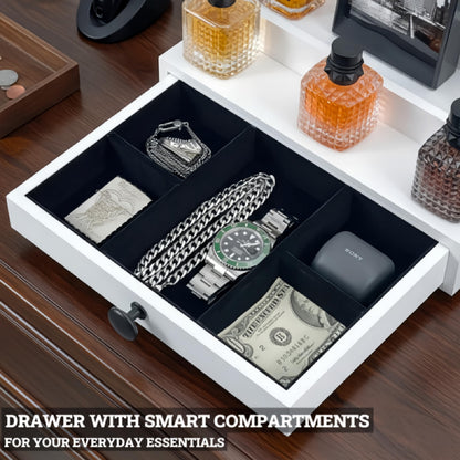 SeLuM Cologne watch organizer and white cologne organizer for men