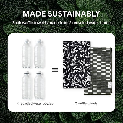 RECYCO Waffle Kitchen Towel Set of 2