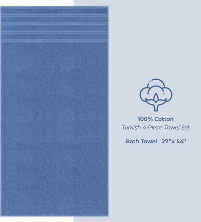 American Soft Linen Luxury 4 Piece Bath Towel Set, 600 GSM 100% Cotton Turkish