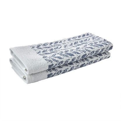 SKL Home Distressed Leaves 100% Turkish Cotton Premium 2-Piece Hand Towel Set