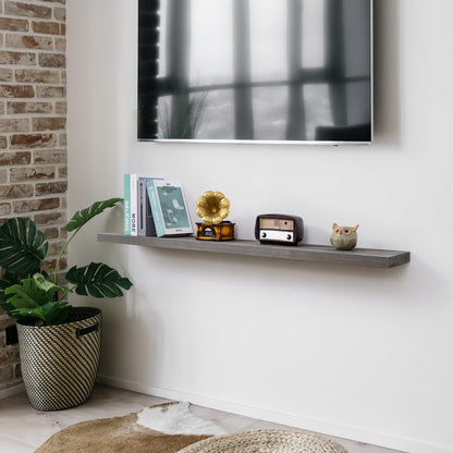Axeman Floating Shelves for Wall 48 Inch, 48W x 8D Rustic Grey Wood Floating Shelves Set of 1, Floating Wooden Wall Shelves for Living Room Bedroom Laundry Room Garage Farmhouse - Grey Wash