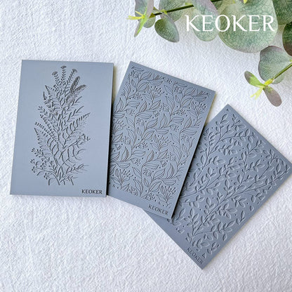 Keoker Polymer Clay Texture Sheets, Clay Texture Mat for Making Earrings Jewerly, Polymer Clay Earrings Tools (No. 7-8)