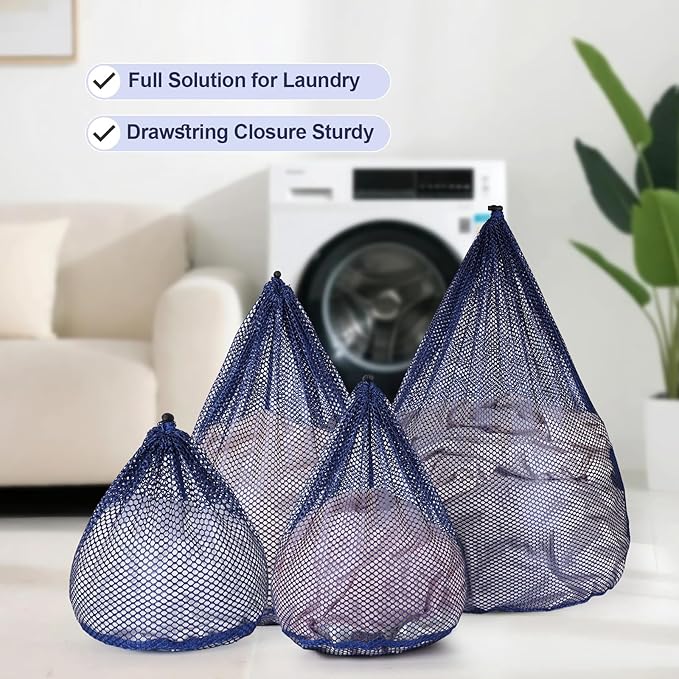 4Pcs Mesh Laundry Bags Washing Machine Mesh Wash Bags