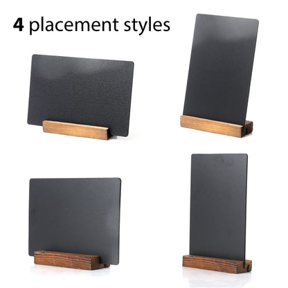 7.9x5.1 Desktop Chalkboard Sign with Wood Base, Message Board Menu Board Chalkboard for Shop Wedding Kitchen Home Party (3 Pack 7.9x5.1)