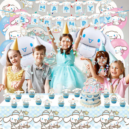 Birthday Party Decorations, Cute Party Supplies Include Banner, latex Balloons, Hanging Swirls, Foil Balloon, Cake Cupcake Toppers, Tablecloth for Theme Party