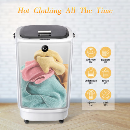 Large Towel Warmers for Bathroom,Luxury Portable Bucket Towel Warmer Fits Up to Two 70"X80" Oversized Towels with Timing Auto Shut Off, Yellow