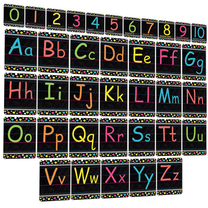 Adduster Bulletin Board Letters - ABC Alphabet Poster Classroom Decorating Set Toddler English Poster Kindergarten Elementary Classroom Nursery Home Wall Decoration（Blackboards）