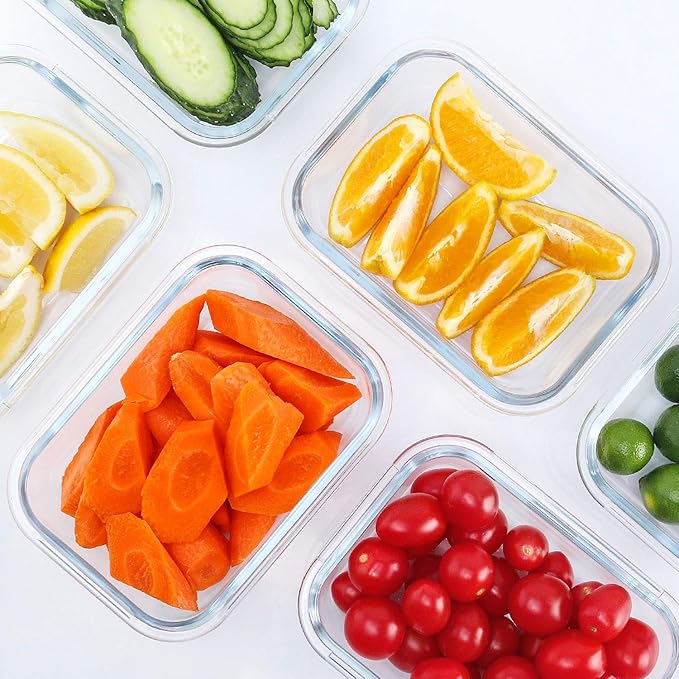 M MCIRCO 10-Pack, 22 Oz Glass Meal Prep Containers, Glass Food Storage