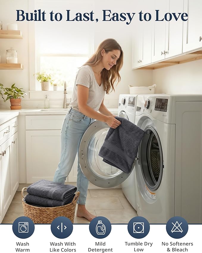 LANE LINEN 100% Cotton Bath Towels Set