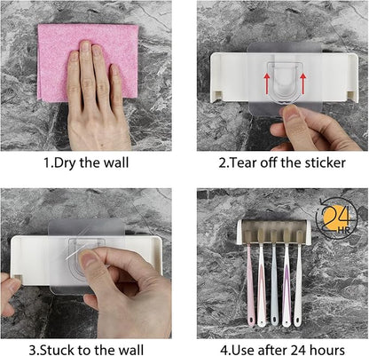5 Slots Wall Mount Toothbrush Holder