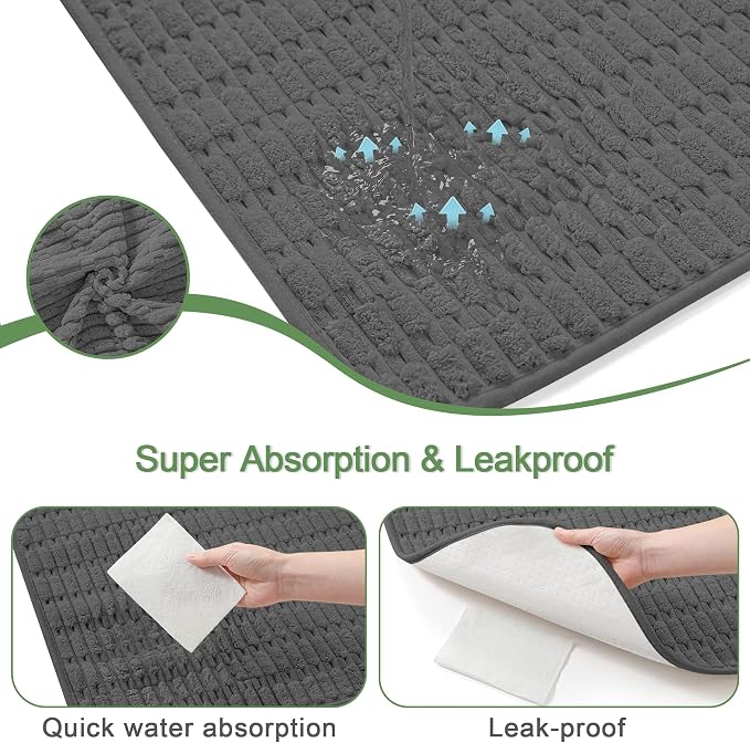 Washable Pee Pads for Dogs, 2 Pack Reusable Puppy Pads Dog Pads, Non-Slip Dog Pee Pads, Leakproof Pet Pee Pads Wee Wee Pads for Dogs. (Dark Grey, 24"x36"(Pack of 2))