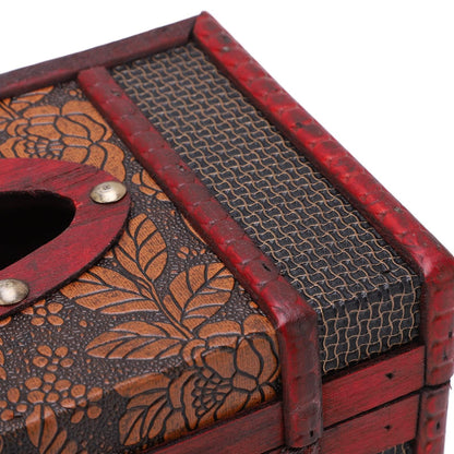 Classical Retro Wooden Antique Tissue Box, Wooden Tissue Box Vintage Style Wood Classic Texture Holder for Bathroom Toilet Living Room Kitchen