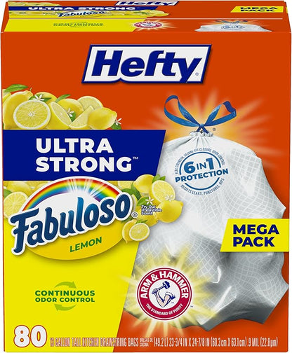 Hefty Ultra Strong 13 Gallon Trash Bags, Tall Kitchen Trash Bags 13 Gallon Size