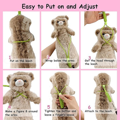 GOMICRAFT Handmade Figure 8 Harness and Leash for Rabbits/Bunnies/Ferrets/Bearded Dragons/Guinea Pigs/Rats/Chinchillas/Birds/Squirrels/Small Animals.Pack of 2