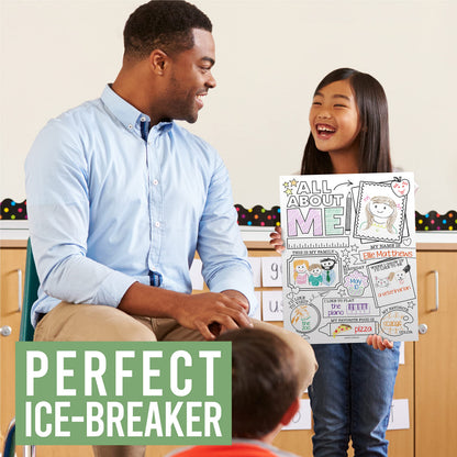 Hadley Designs All About Me Posters for Classroom Must Haves - 20 Star Student Poster, 100 Days of School Items, Star of The Week Poster Elementary Classroom Decor, End of School Year Teacher Supplies