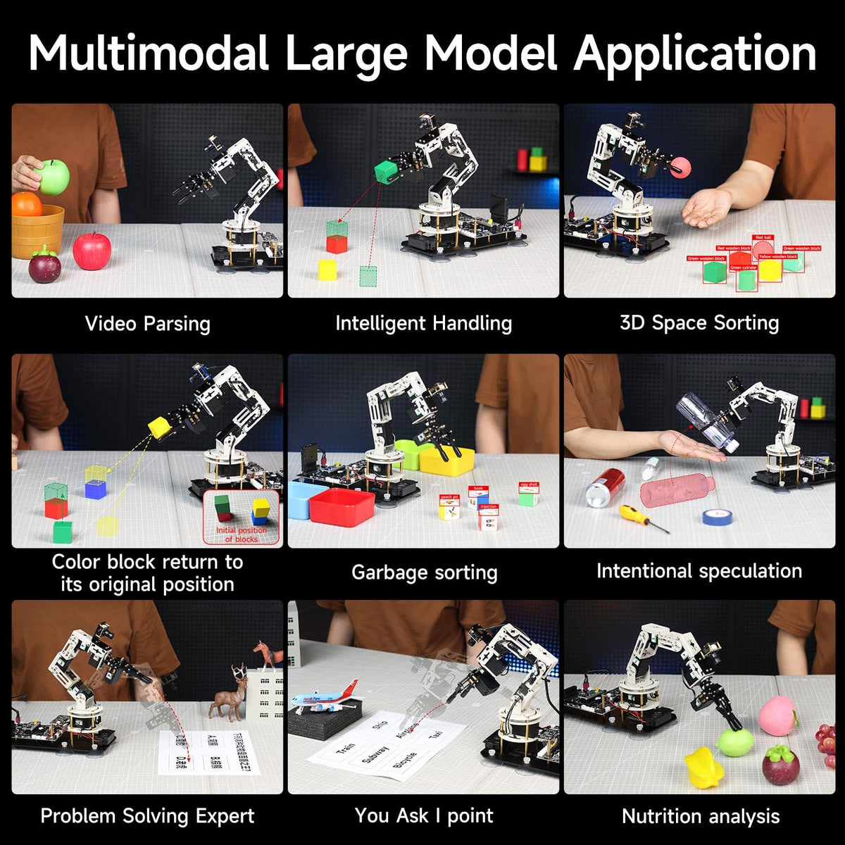 Yahboom ROS2 6DOF Robotic Arm Embodied Intelligence, 3D Spatial Recognition, Virtual Machine PC Control, AI Large Model Voice Module