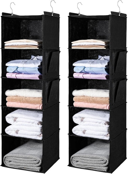 BOOMIBOO Hanging Closet Organize and Shelves，5-Hanging Shelf