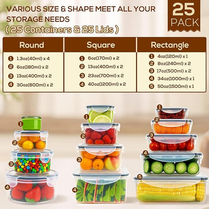 50 PCS Thicker Food Storage Containers