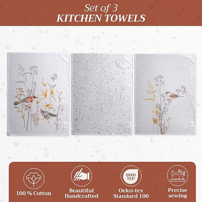 Maison d' Hermine Kitchen Towels Set of 3 100% Cotton 27.50" x 20" Reusable